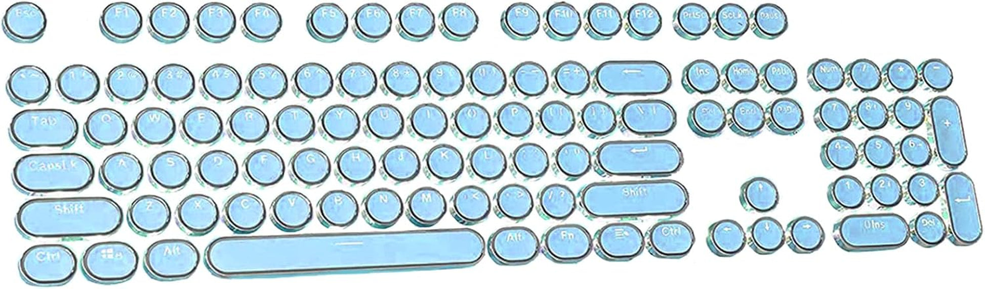Blue Keycaps for Typewriter Keyboard, round Keycaps for Typewriter Keyboard, Custom Keycaps for Retro DIY Keyboard, Removable Keycaps for 104 Full Size Steampunk Light up Keyboard