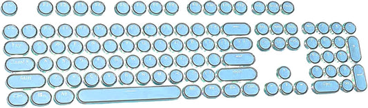 Blue Keycaps for Typewriter Keyboard, round Keycaps for Typewriter Keyboard, Custom Keycaps for Retro DIY Keyboard, Removable Keycaps for 104 Full Size Steampunk Light up Keyboard