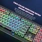 Retro Mechanical Keyboard,  Typewriter Keyboard, RGB Gaming Keyboard with RGB Backlit,Retro Keyboard with round Keycaps and Multimedia Keys for Gaming/Office(108 Keys,Brown Switch,Black)
