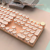 V20 Punk Typewriter Mechanical Gaming Keyboard, 104 Keys round Keycaps LED White Backlit, Key-Wire Separation Design
